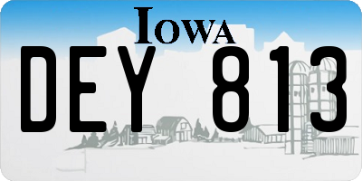 IA license plate DEY813