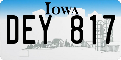 IA license plate DEY817
