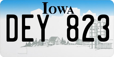 IA license plate DEY823