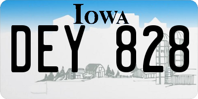 IA license plate DEY828