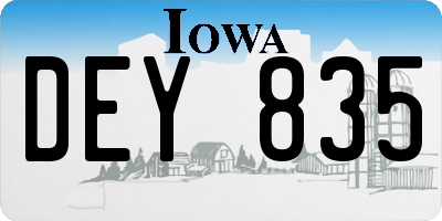 IA license plate DEY835