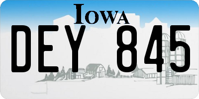 IA license plate DEY845
