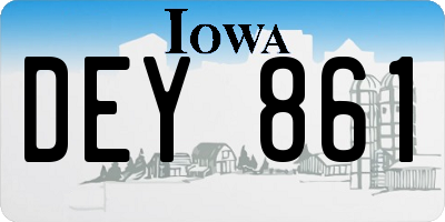 IA license plate DEY861