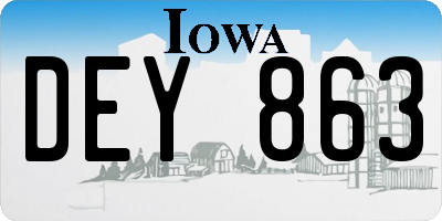 IA license plate DEY863