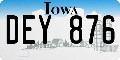 IA license plate DEY876