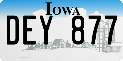 IA license plate DEY877