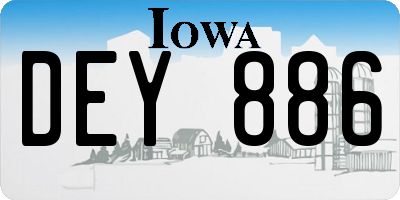 IA license plate DEY886