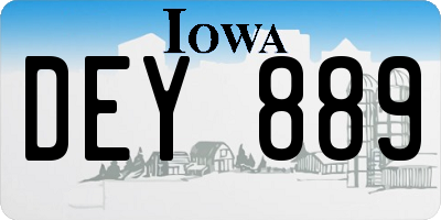 IA license plate DEY889