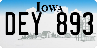 IA license plate DEY893