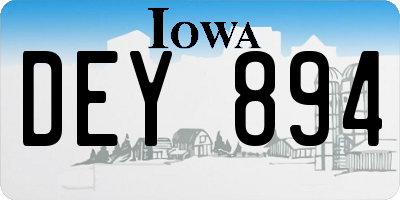 IA license plate DEY894