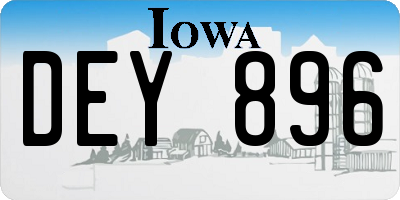 IA license plate DEY896