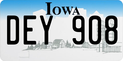 IA license plate DEY908