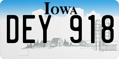 IA license plate DEY918