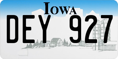 IA license plate DEY927