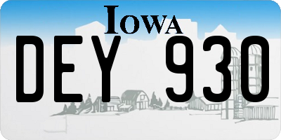IA license plate DEY930