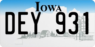 IA license plate DEY931
