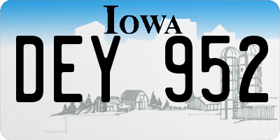 IA license plate DEY952