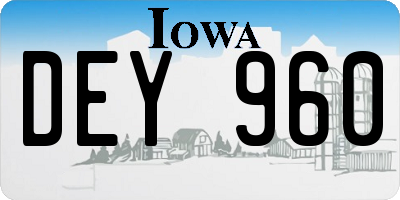 IA license plate DEY960