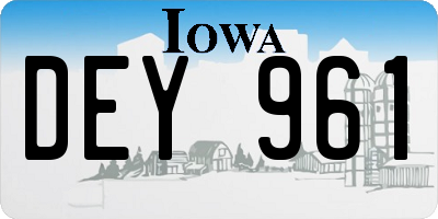 IA license plate DEY961