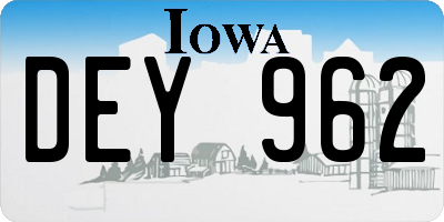 IA license plate DEY962