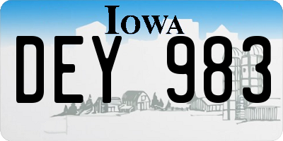 IA license plate DEY983