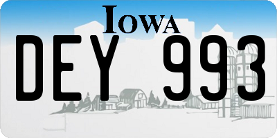 IA license plate DEY993