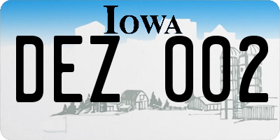IA license plate DEZ002