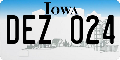 IA license plate DEZ024