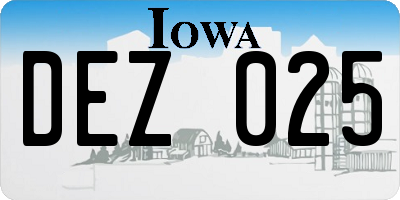 IA license plate DEZ025