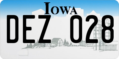 IA license plate DEZ028