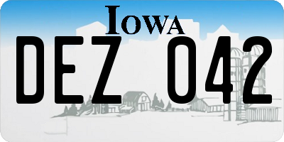 IA license plate DEZ042