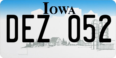 IA license plate DEZ052