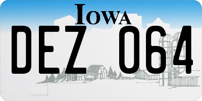 IA license plate DEZ064