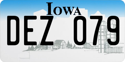 IA license plate DEZ079