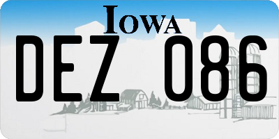 IA license plate DEZ086