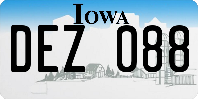 IA license plate DEZ088