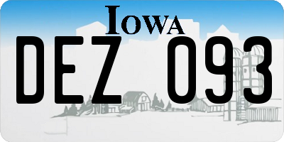 IA license plate DEZ093