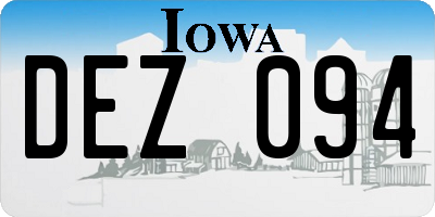 IA license plate DEZ094