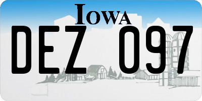 IA license plate DEZ097