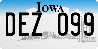 IA license plate DEZ099