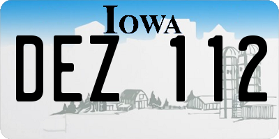 IA license plate DEZ112