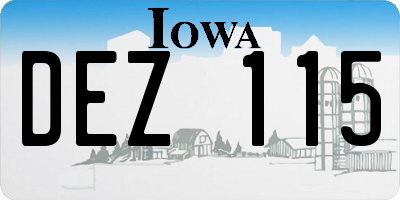 IA license plate DEZ115