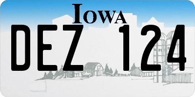 IA license plate DEZ124
