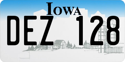 IA license plate DEZ128