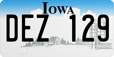 IA license plate DEZ129