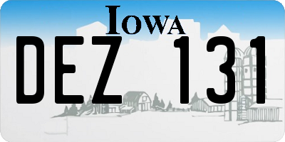 IA license plate DEZ131