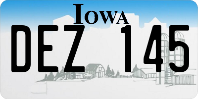 IA license plate DEZ145