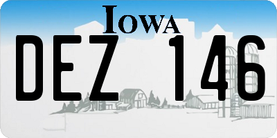 IA license plate DEZ146