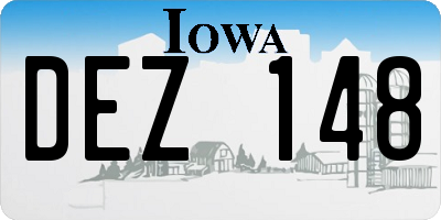 IA license plate DEZ148