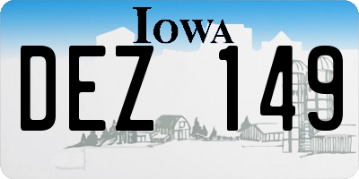 IA license plate DEZ149